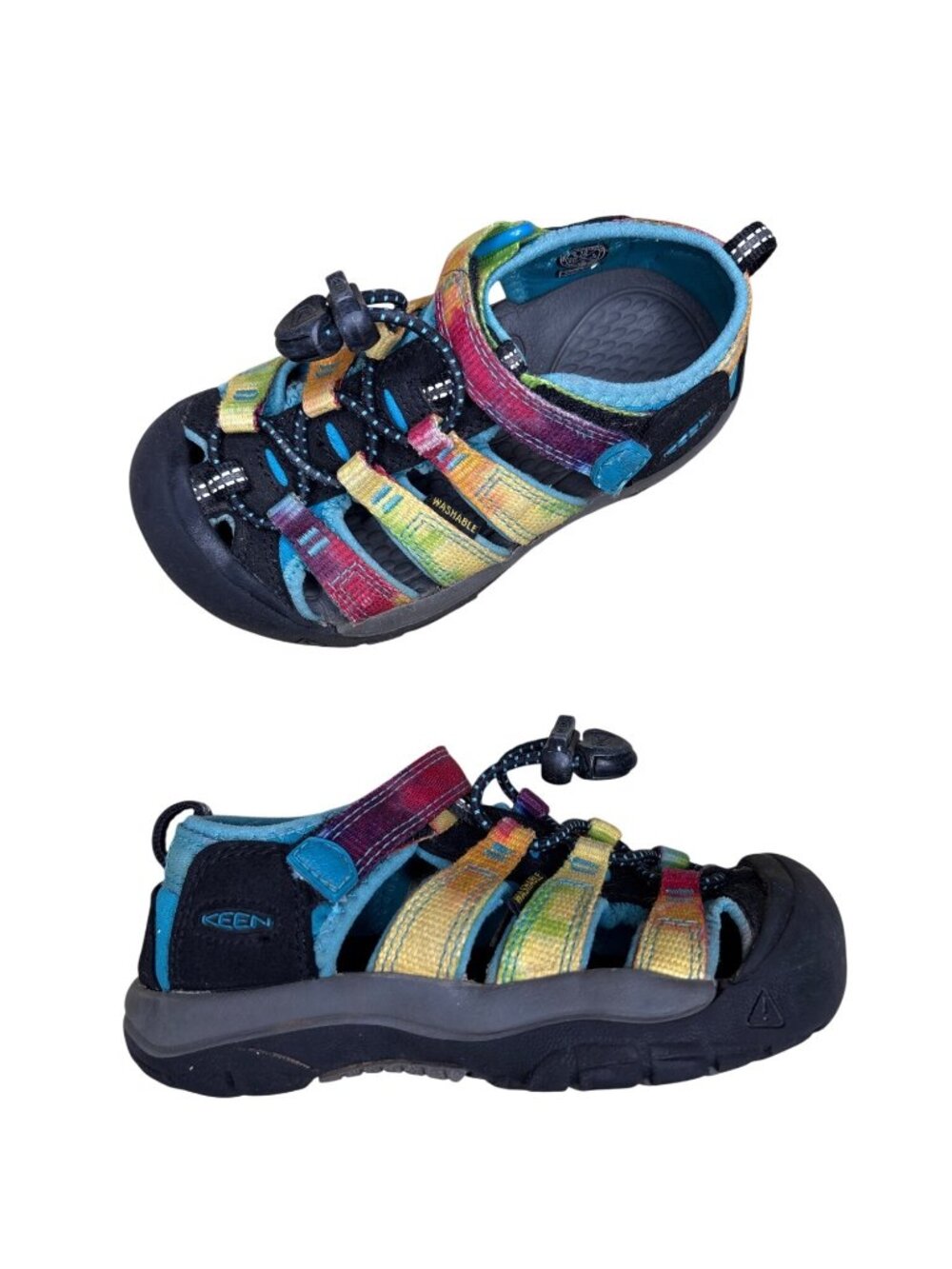 Kids’ 10 KEEN Newport H2 Rainbow Tie Dye Water Sandals
